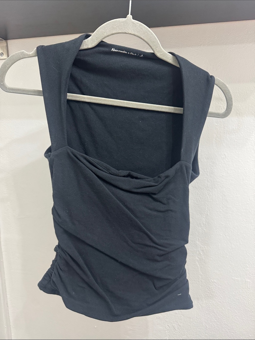Abercrombie & Fitch Black Draped Ruched Tank